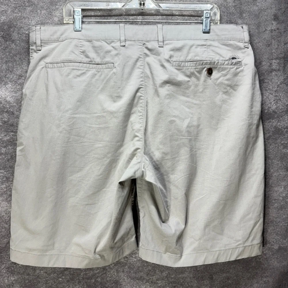 Faherty Mens Chino Shorts Size 38 Light Gray Organic Cotton Coolmax Stretch 9in